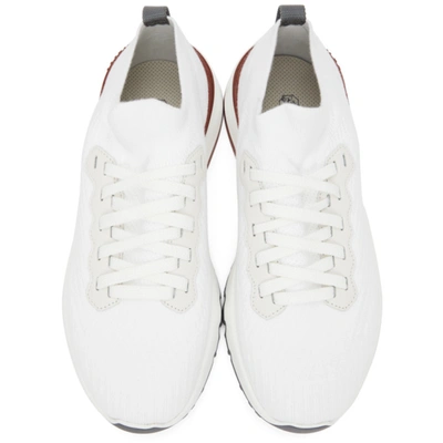 Brunello Cucinelli Low-top Knitted Sneakers In White