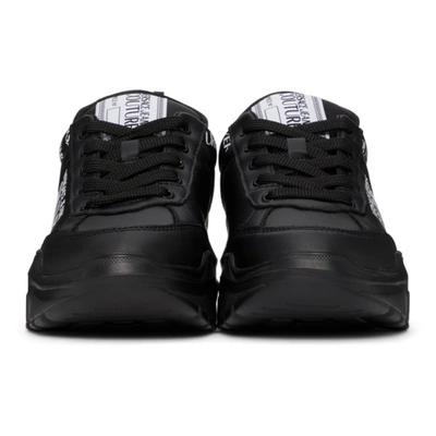 Shop Versace Jeans Couture Black Speedtrack Logo Sneakers In E899 Nero