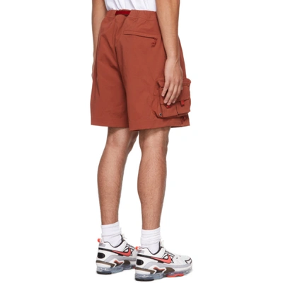 Shop Nike Red Acg Cargo Shorts In 670 Redstone/univers
