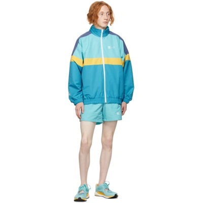 Shop Adidas X Human Made Blue Windbreaker Jacket In Light Aqua/st Fade G