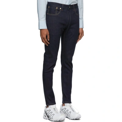 Fumito Ganryu Blue 5 Pockets Separate Skinny Jeans In Indigo