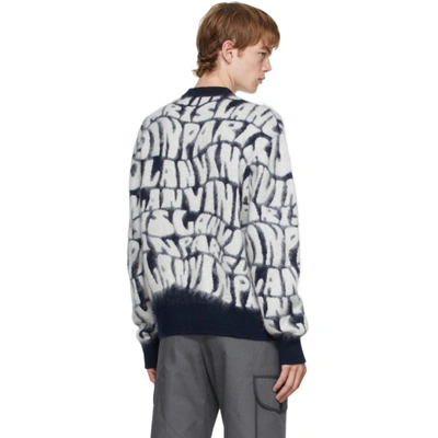 Shop Lanvin Navy Logo Sweater In 29 Navy Blu