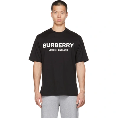 Shop Burberry Black Logo Print T-shirt