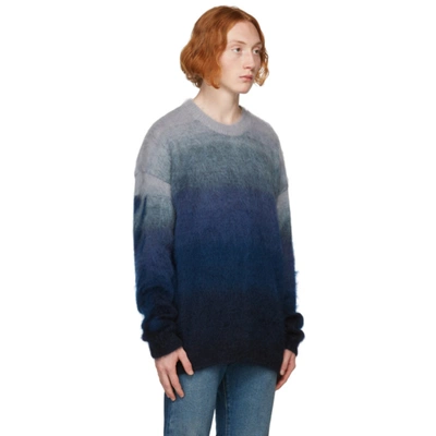 Shop Off-white Blue Diag Brushed Sweater