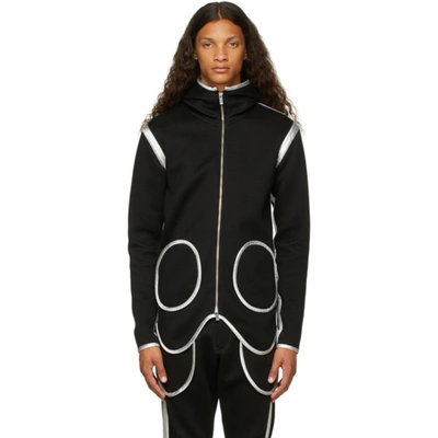 Black Circle Double-Face Jersey Zip-Up Hoodie