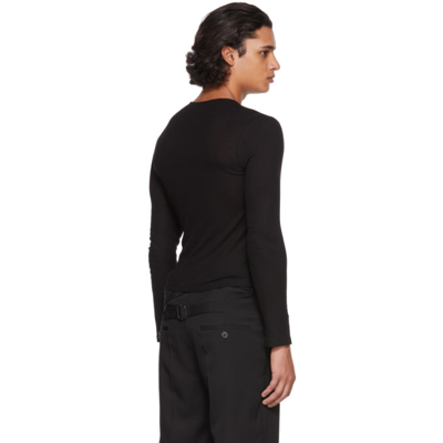 Shop Dion Lee Black Y-front Layered Long Sleeve T-shirt
