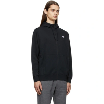 Shop Nike Black Sportswear Club Full-zip Hoodie In 016 Black/black/iron