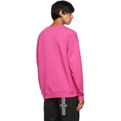 Shop Moschino Pink Monotone Double Question Mark Sweatshirt In J0235 Violet