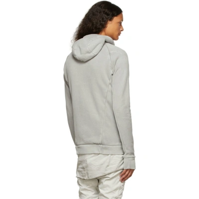 Shop Boris Bidjan Saberi Grey Garment-dyed Zipper2 Hoodie In Light Grey