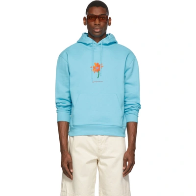 Shop Jacquemus Blue La Montagne 'le Sweatshirt Pistoun' Hoodie In 340 Torquise