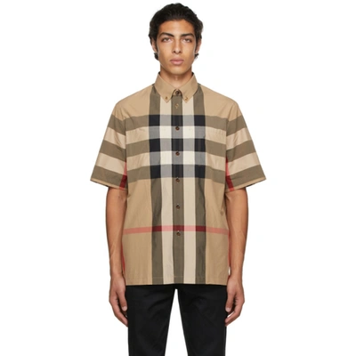 Burberry Button-down Collar Checked Cotton-poplin Shirt In Brown | ModeSens