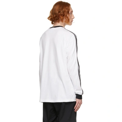 Shop Adidas Originals White Adicolor Classics 3-stripes Long Sleeve T-shirt