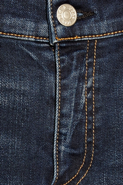 Shop Rag & Bone The Skinny Mid-rise Jeans In Dark Denim