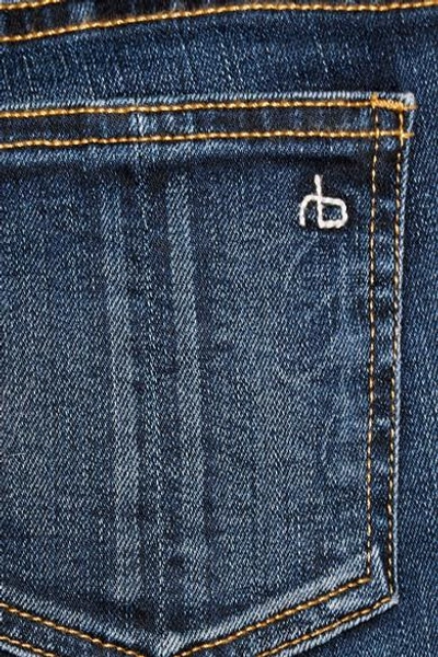 Shop Rag & Bone The Skinny Mid-rise Jeans In Dark Denim