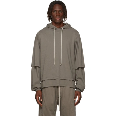 Rick Owens Drkshdw Taupe Organic Cotton Hustler Hoodie In 34 Dust ModeSens