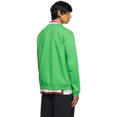 Shop Valentino Green Garden Sweatshirt In I92 Verde/fiore Verd