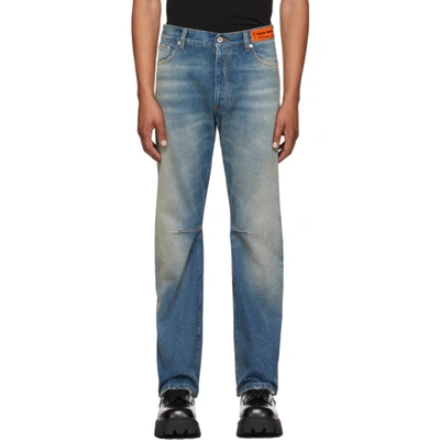 Shop Heron Preston Blue Hammer Holder Jeans