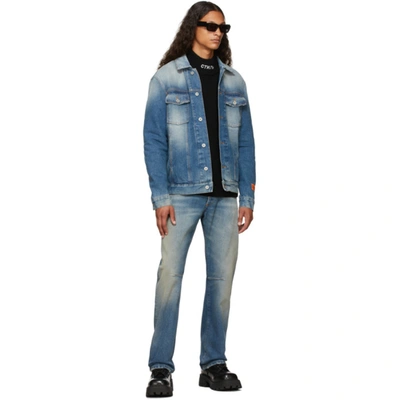 Shop Heron Preston Blue Hammer Holder Jeans