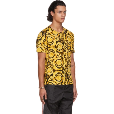 Shop Versace Black Barocco Print T-shirt In 5b000 Blkgl