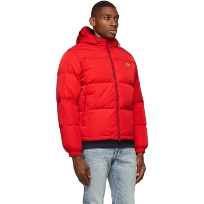 Lacoste red puffer clearance jacket