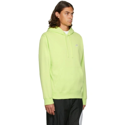 Shop Nike Yellow Fleece Sportswear Club Hoodie In 736 Lt Lemon Twist/l