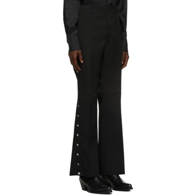 Black Wool Flared Trousers