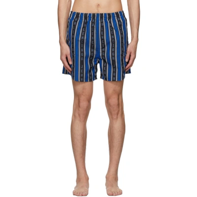 Giorgio Armani Striped Print Swim Trunks