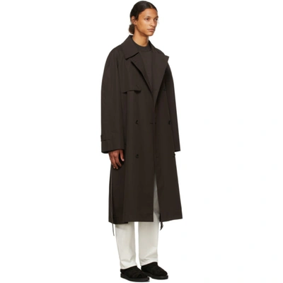 Shop The Row Brown Cotton Omar Trench Coat In Darkest Brown