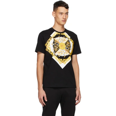Shop Versace Black Barocco Taylor T-shirt In A1008 Black
