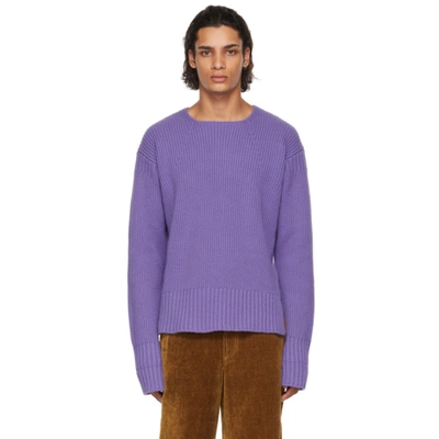 Shop Jacquemus Purple 'la Maille Baja' Sweater