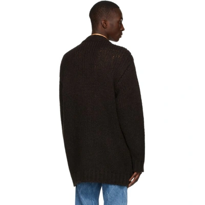 Shop Dries Van Noten Brown Wool Cardigan In 703 Brown