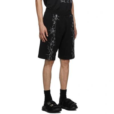 Shop Givenchy Black Barbed Wire Shorts In 001-black