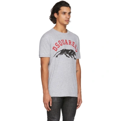 Shop Dsquared2 Grey Tiger T-shirt In 857m Grey Melange