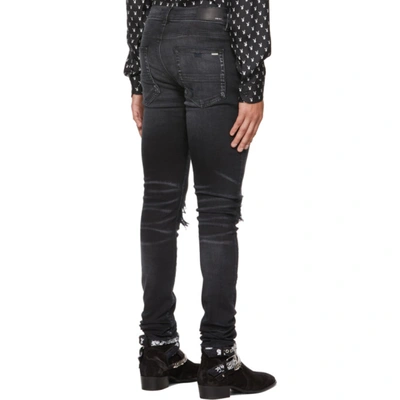 Shop Amiri Black Iridescent Mx1 Jeans In Aged Black