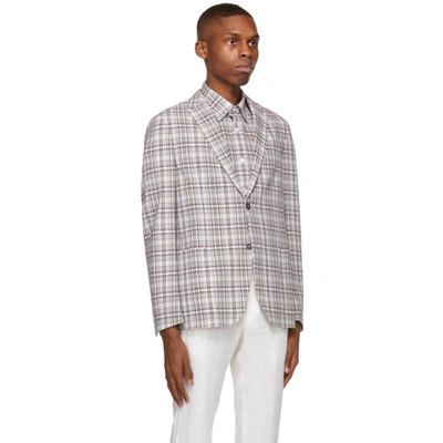 Shop Ermenegildo Zegna Multicolor Pure Cotton Blazer In 100 Natural