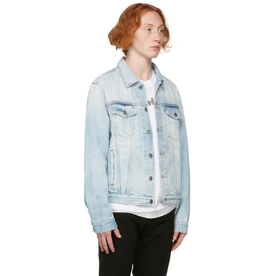 Shop Off-white Blue Denim Arrows Slim Jacket