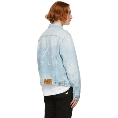 Shop Off-white Blue Denim Arrows Slim Jacket