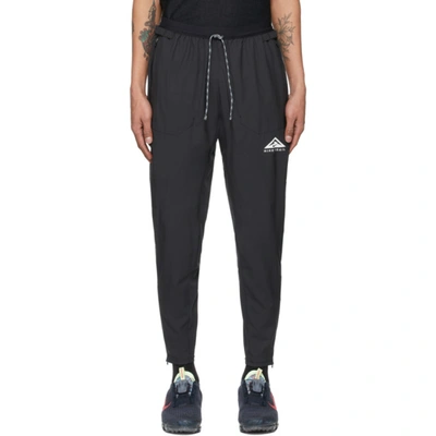 Shop Nike Black Phenom Elite Lounge Pants In Black/white