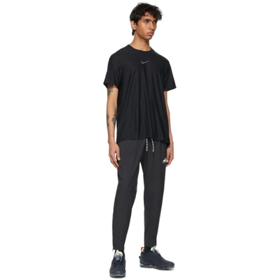 Shop Nike Black Phenom Elite Lounge Pants In Black/white