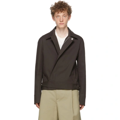 Shop Bottega Veneta Brown Cotton Waterproof Jacket In 2113 Fondan