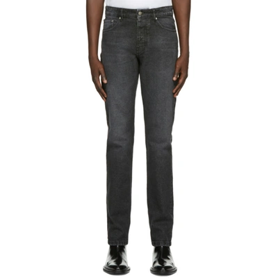 Shop Ami Alexandre Mattiussi Black Slim-fit Jeans In Used Black/031