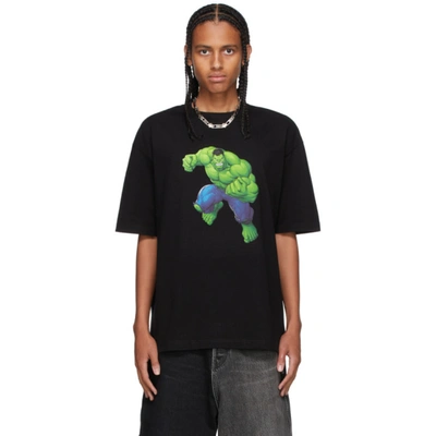 Shop Balenciaga Black Medium Fit Hulk T-shirt In 1000 Black