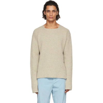 Jacquemus La Maille Baja' Cuffed Wool Blend Crewneck Sweater In Neutral |  ModeSens