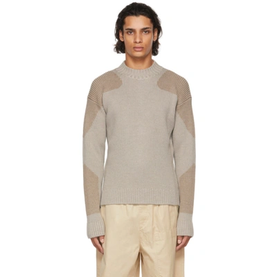 Shop Jacquemus Grey & Taupe La Montagne 'la Maille Girò' Sweater In Grey/brown