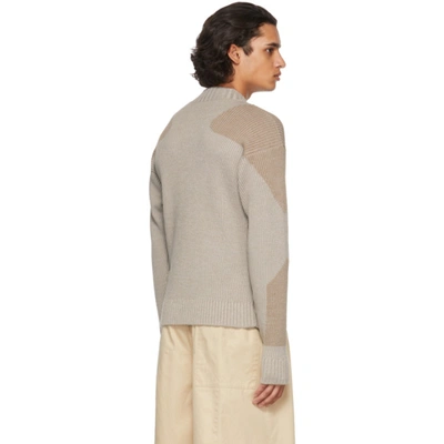 Shop Jacquemus Grey & Taupe La Montagne 'la Maille Girò' Sweater In Grey/brown