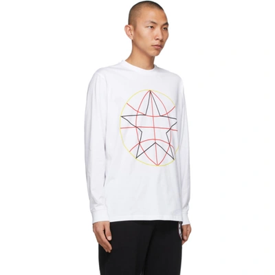 Shop Burberry White Globe Star Long Sleeve T-shirt