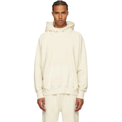 Shop Les Tien Off-white Heavyweight Hoodie In Ivory