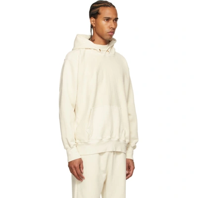 Shop Les Tien Off-white Heavyweight Hoodie In Ivory