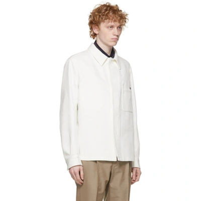 Shop Dunhill White Cotton Silk Gabardine Work Jacket In 123 Off White