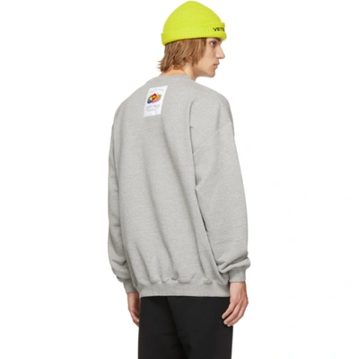 Shop Vetements Grey 'cutest Of The Fruits' Sweatshirt In Grey Melange